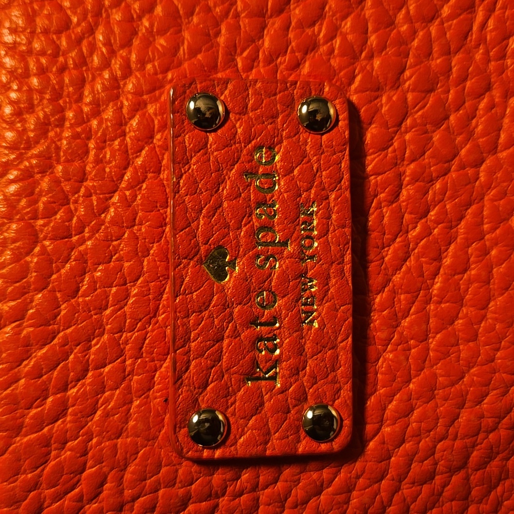 Kate Spade Pebble Leather Tote Orange & Pink - Picture 2 of 12